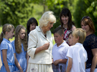 Pupils meeting HRH The Duchess of Cornwall © Matt Horwood, 2014