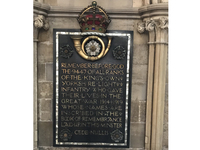 First World War memorial tablet in St John's Chapel, York Minster © War Memorials Trust, 2018