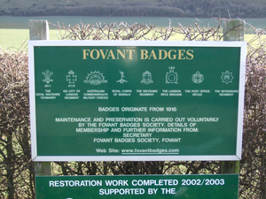 Fovant Badges notice, Wiltshire © War Memorials Trust, 2010