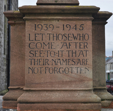 Pembroke Dock memorial cross inscription, Dyfed © Ceri Jones, 2010