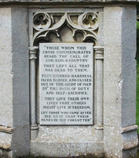 Dallington war memorial cross inscription, Northamptonshire © Tom Keyes, 2012